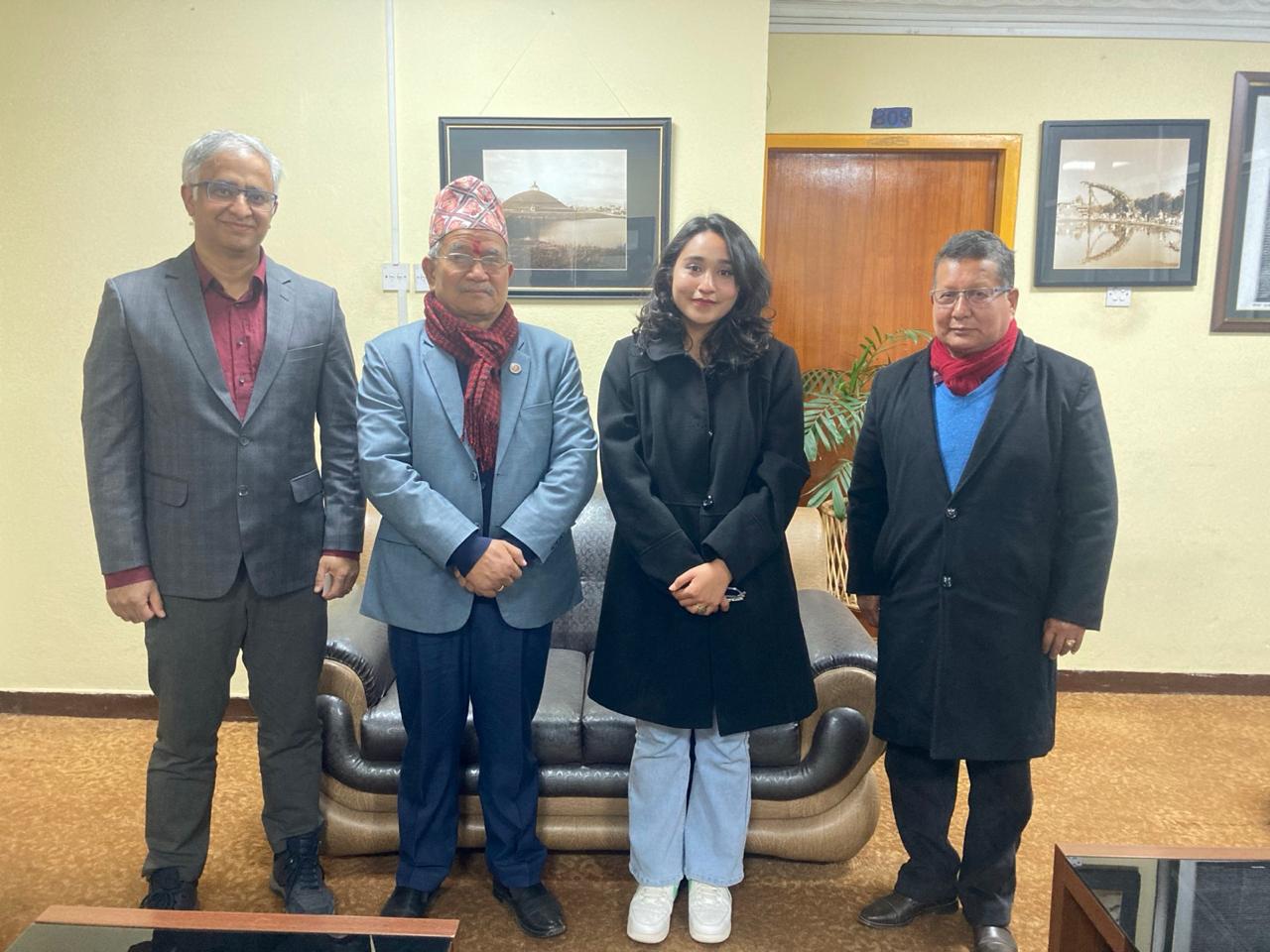 Meeting with LMC mayor Chiri Babu Maharjan and his team regarding statistical awareness and a population based system model